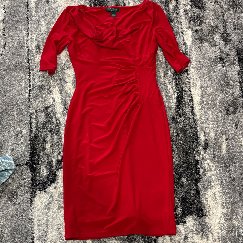 Ralph Lauren Vibrant Red Long Sleeve Dress